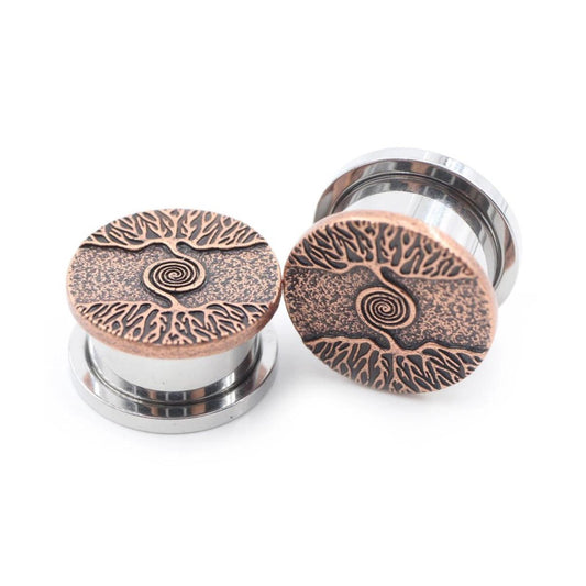 Clearance! Punk Plugs Tree Of Life Ear Gauges Plugs