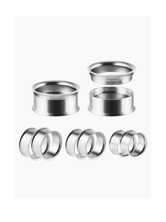 Double-Flared Titanium Threaded Ear Tunnels