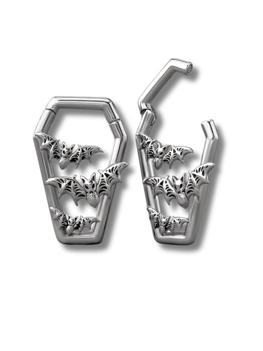 PunkPlugs Dancing Bats Coffin Ear Weights and Hangers