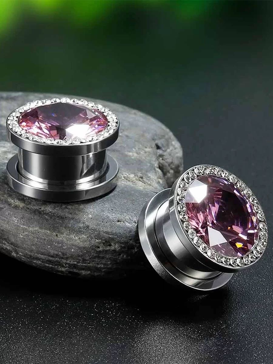PunkPlugs Dazzling Convex Threaded Ear Plugs