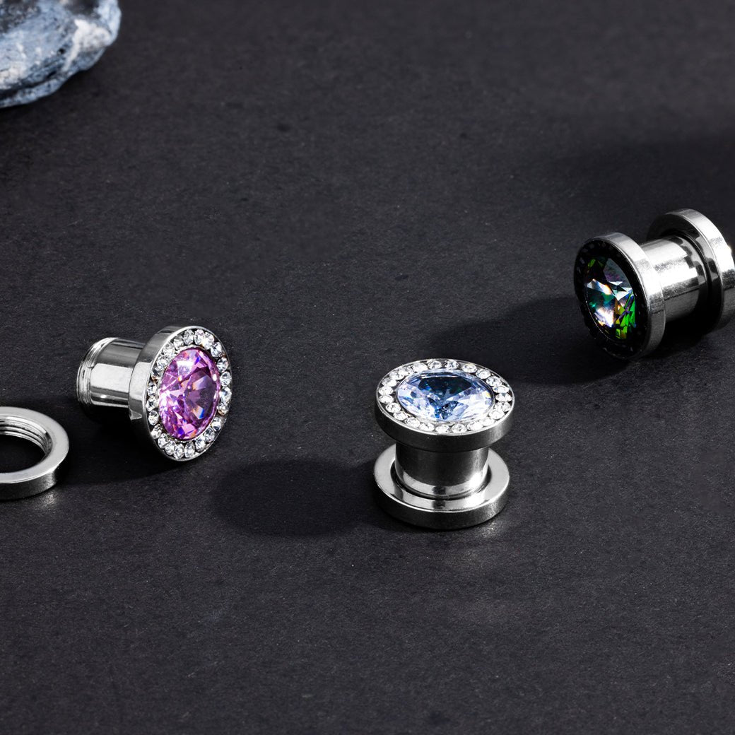 PunkPlugs Dazzling Convex Threaded Ear Plugs