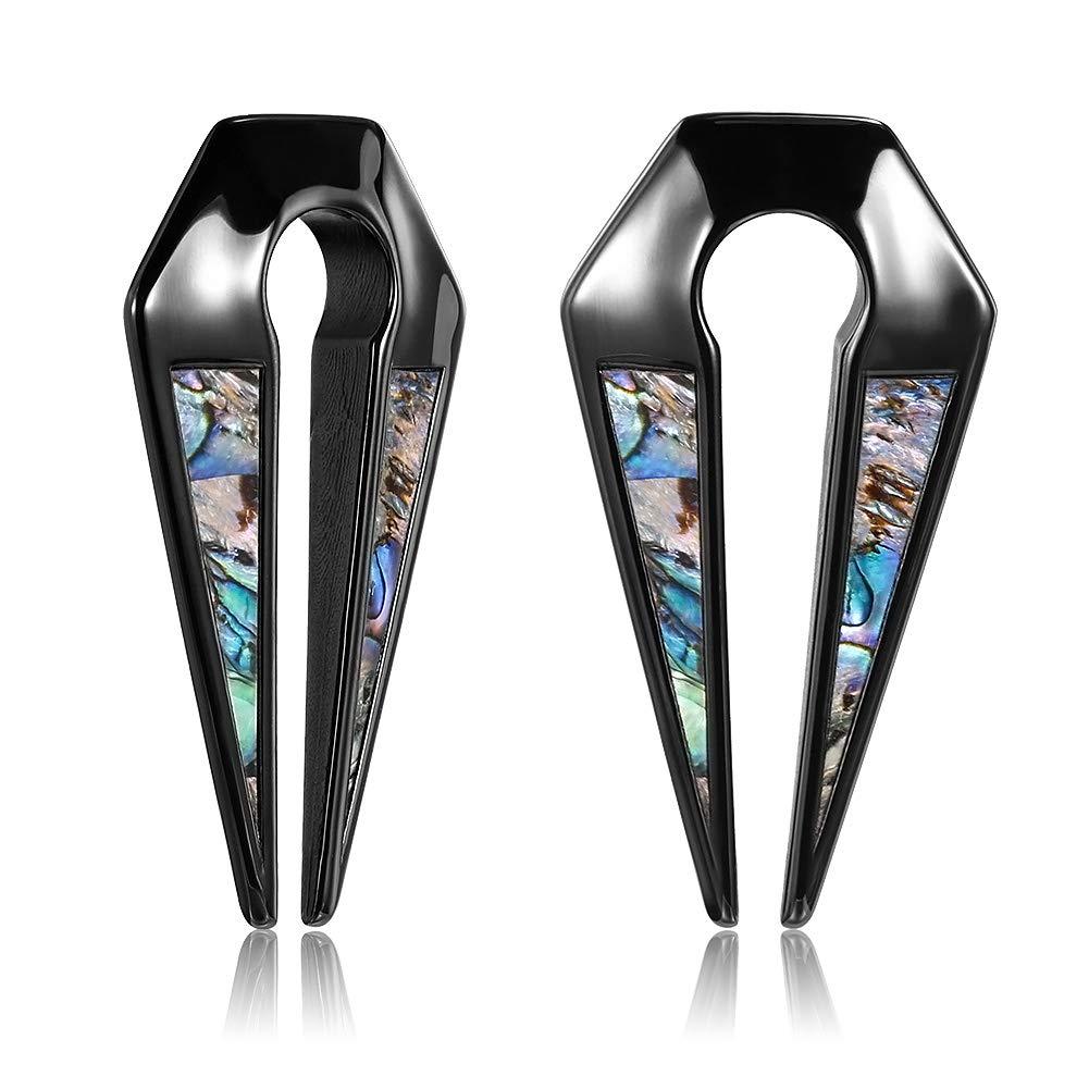 PunkPlugs Half Abalone Inlay Ear Hangers