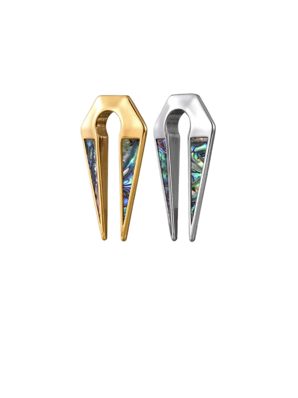 PunkPlugs Half Abalone Inlay Ear Hangers