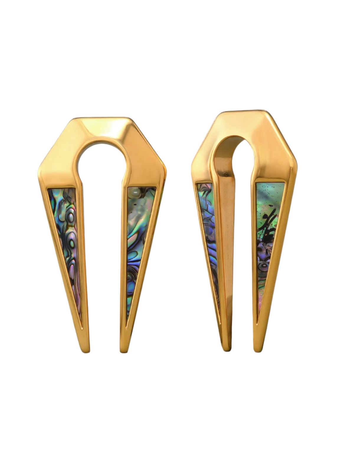 PunkPlugs Half Abalone Inlay Ear Hangers