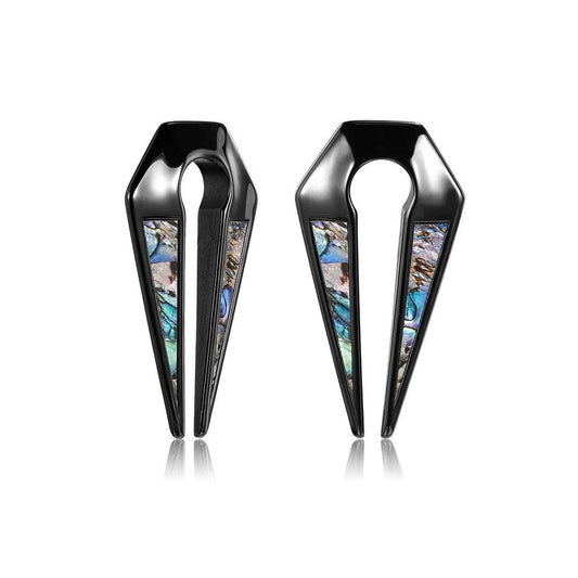PunkPlugs Half Abalone Inlay Ear Hangers