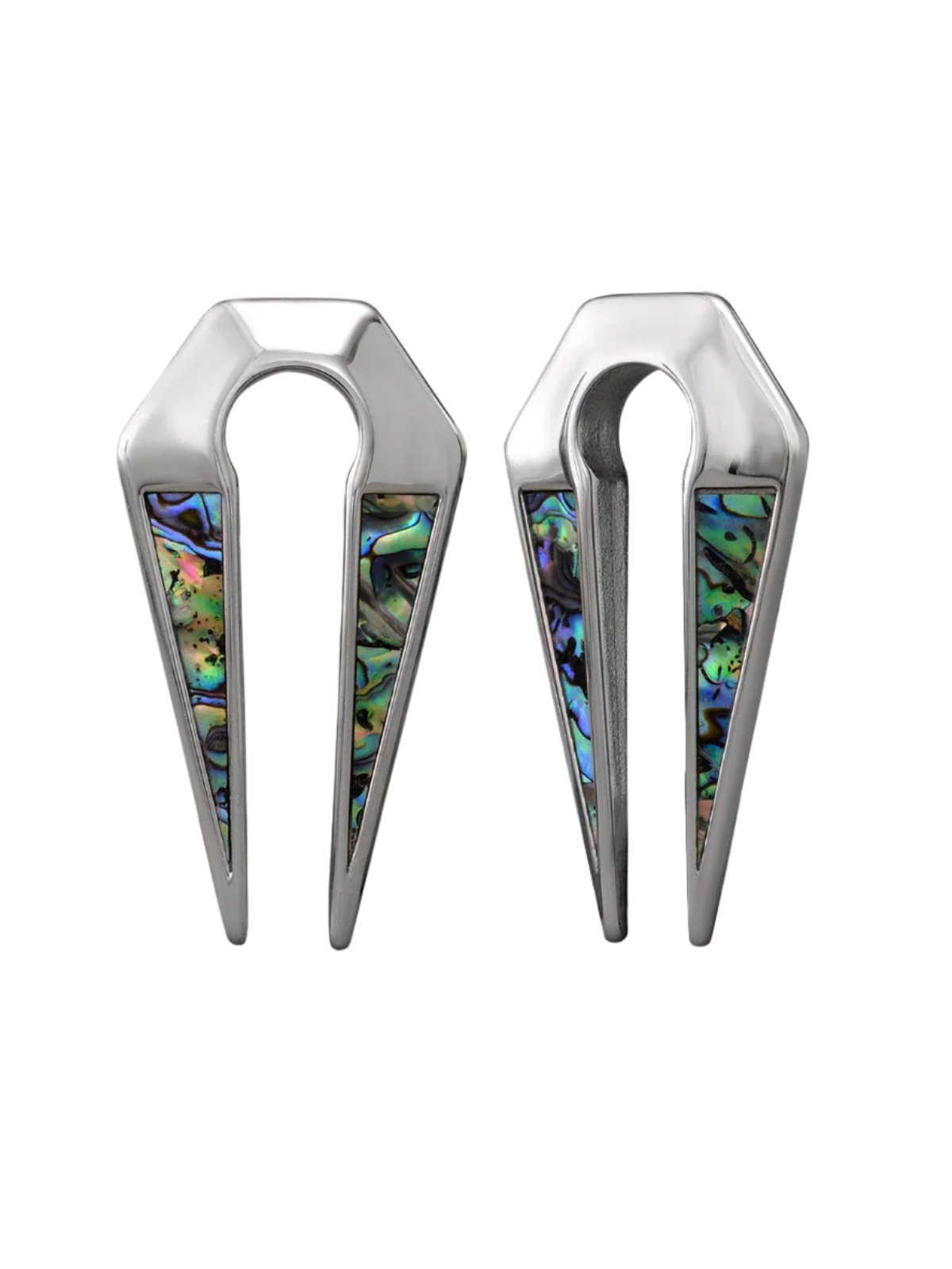 PunkPlugs Half Abalone Inlay Ear Hangers