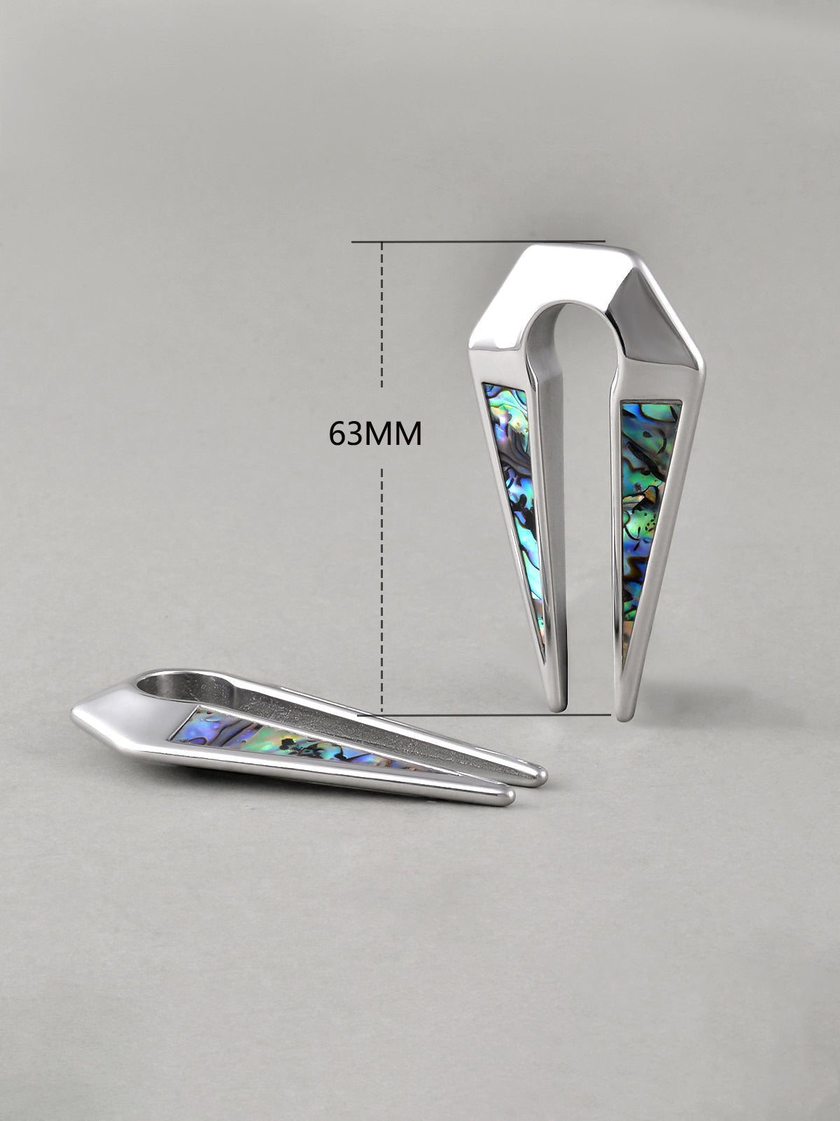 PunkPlugs Half Abalone Inlay Ear Hangers