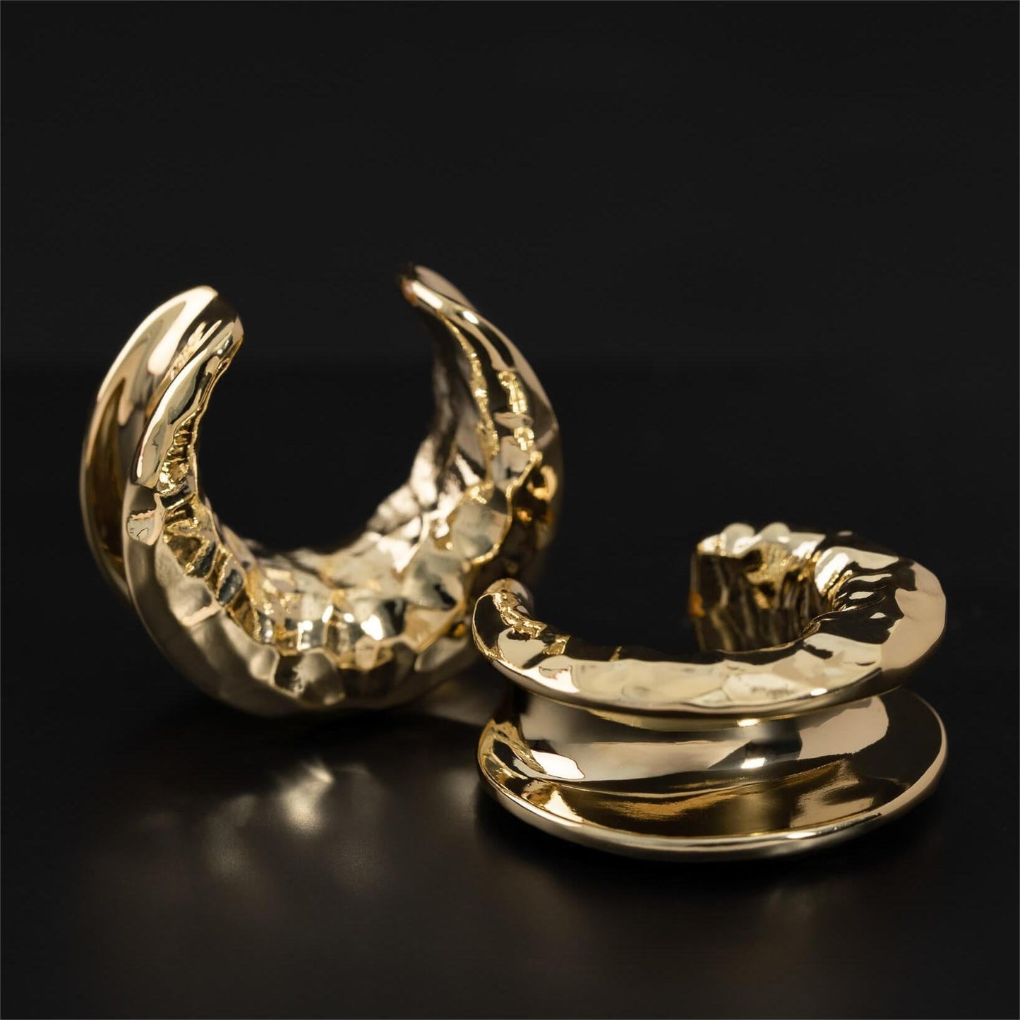 PunkPlugs Hammered Crescent Copper Ear Saddles 8-25mm