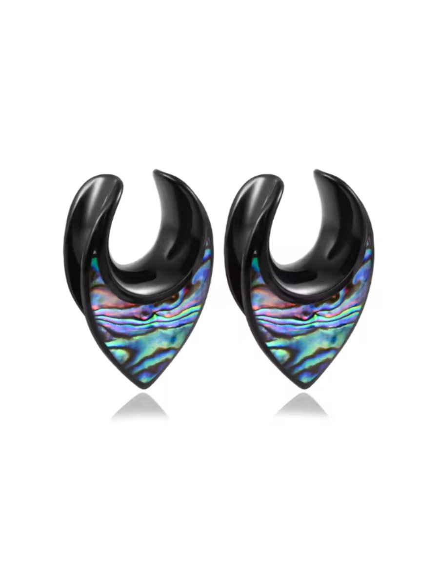 PunkPlugs Notch Abalone Shell Inlay Ear Saddles