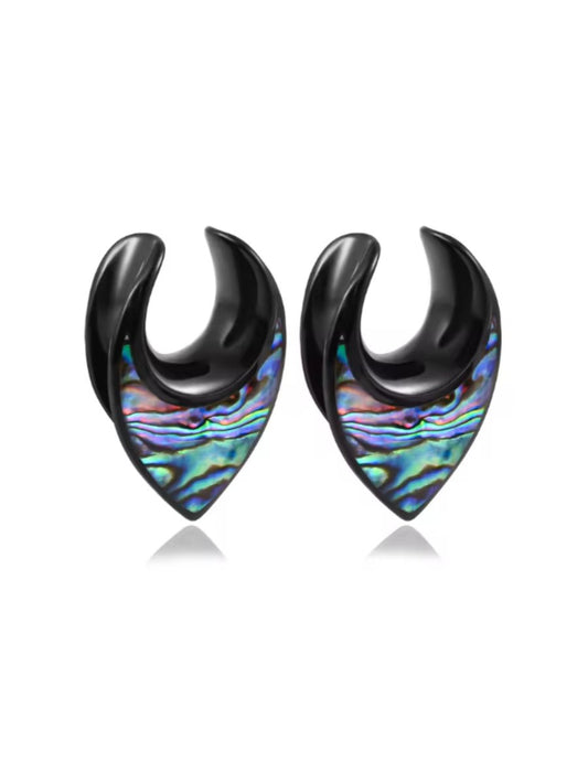 PunkPlugs Notch Abalone Shell Inlay Ear Saddles
