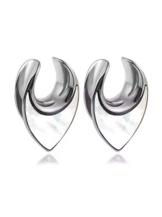 PunkPlugs Notch White Shell Inlay Ear Saddles