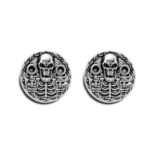 PunkPlugs Skull Halloween Ear Tunnels