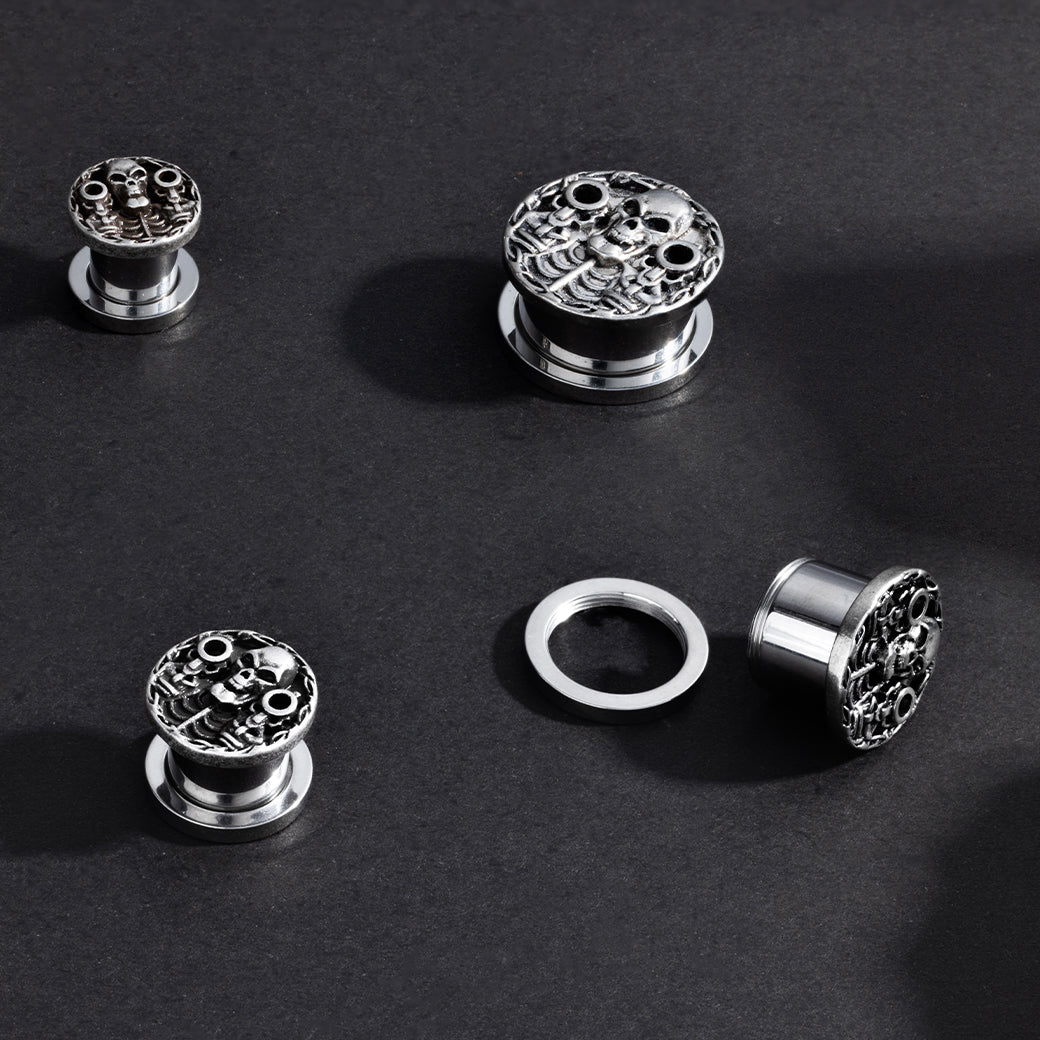 PunkPlugs Skull Halloween Ear Tunnels