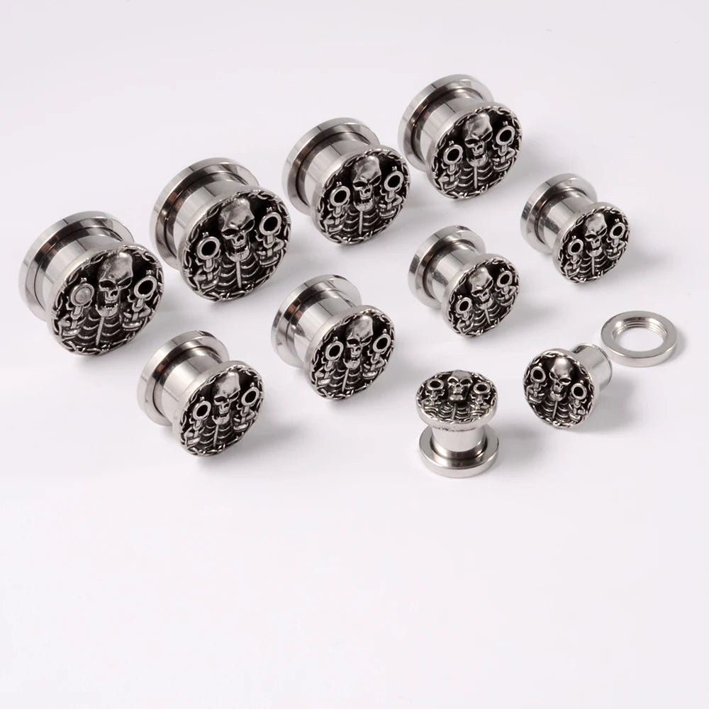 PunkPlugs Skull Halloween Ear Tunnels