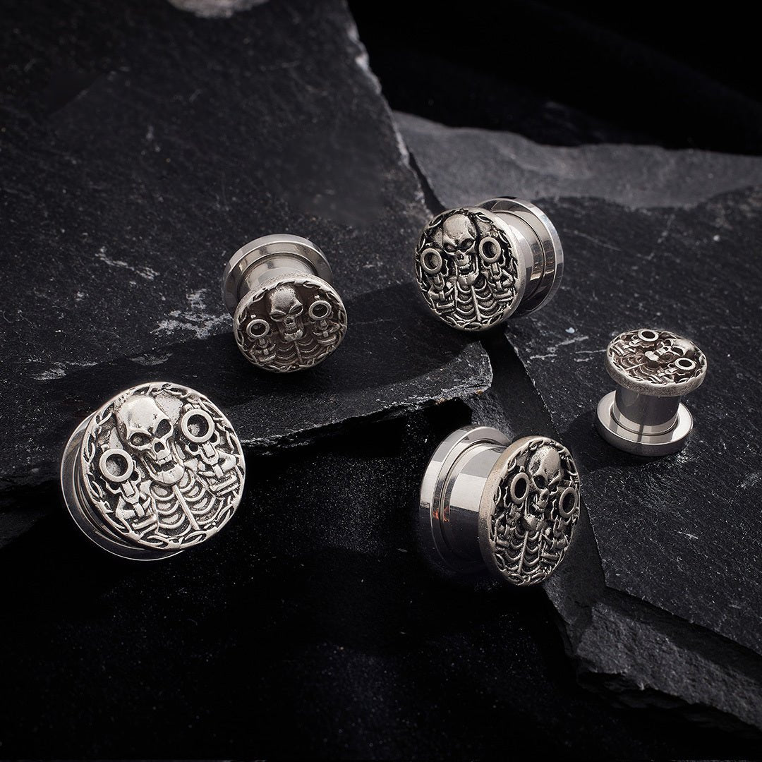 PunkPlugs Skull Halloween Ear Tunnels
