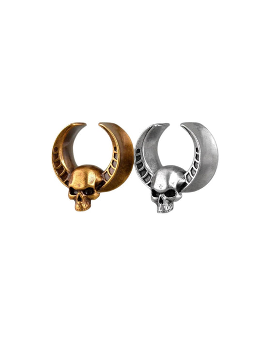 PunkPlugs Skull Head Copper Ear Saddles Tunnels