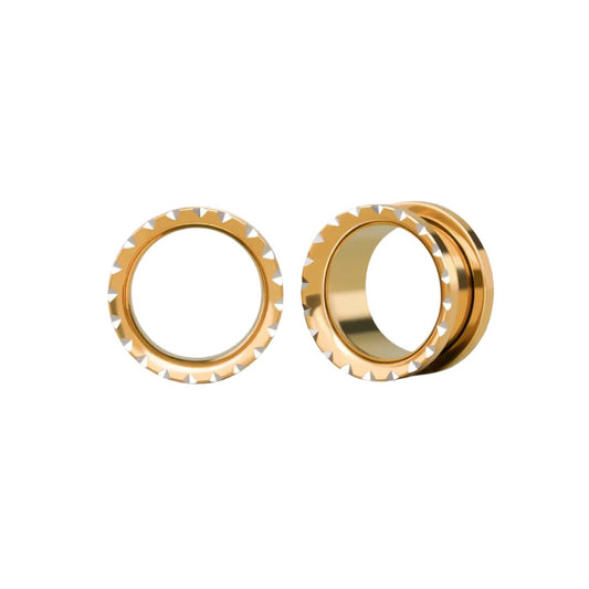 PunkPlugs White Teeth Steel Ear Tunnels